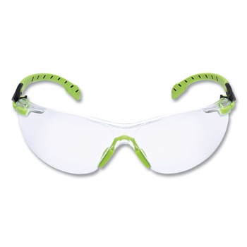 3M Solus 1000-Series Safety Glasses - Black/Green Plastic Frame Clear Polycarbonate Lens