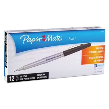 Paper Mate Flair Extra-Fine 0.4 mm Felt Tip Porous Point Pen - Black (1 Dozen)