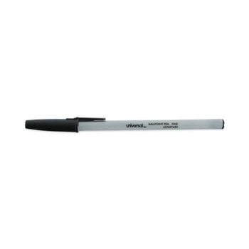 Universal UNV27420 Fine 0.7mm Stick Ballpoint Pen - Black (1 Dozen)