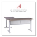 Office Desks & Workstations | Alera ALEWSL5959WB 59.05 in. x 59.05 in. x 29.53 in. L-Shaped Writing Desk - Beigewood/White image number 4