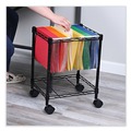 Office Filing Cabinets & Shelves | Alera ALEFW601416BL 15.25 in. x 12.38 in. x 21 in. 1 Shelf 1 Bin Metal Compact File Cart for Side-to-Side Filing - Black image number 6