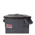 Trash Cans | Suncast Commercial TCU32GLIDD Utility Trash Can Lid for 32 gal Trash Can, 22.22-in Diameter x 3-in, Black image number 1