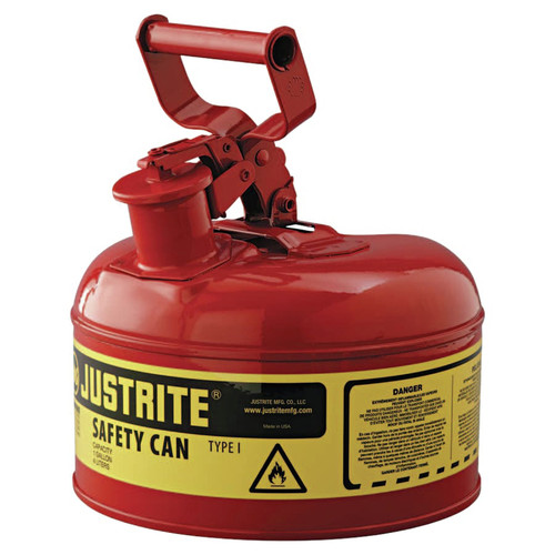 Gas Cans | Justrite 7110100 Type I 1 Gallon Flammables Safety Can - Red image number 0