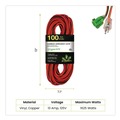 Office Electronics & Batteries | GoGreen Power GG-13800 14 AWG Lighted End Heavy-Duty Extension Cord, 100 ft, 13 A, Orange/Black image number 6