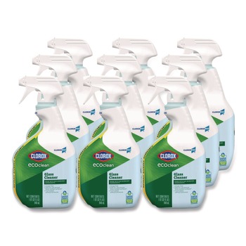 Clorox 60277 Clorox Pro EcoClean 32 oz. Spray Bottle Glass Cleaner - Unscented (9/Carton)