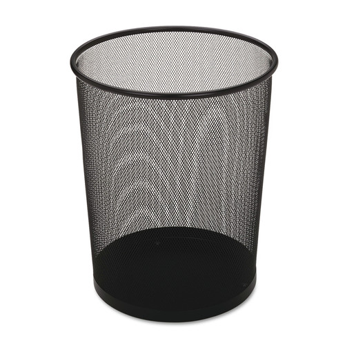 Trash Cans | Rubbermaid FGWMB20BK 5 gal. Round Steel Mesh Wastebasket - Black (6/Carton) image number 0