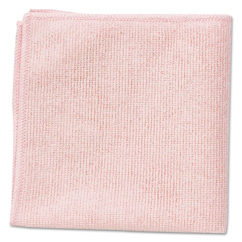  | Rubbermaid Commercial 1820581 16 in. x 16 in. Microfiber Cleaning Cloths - Pink (24/Pack) image number 0