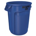 Office Jansan | Rubbermaid Commercial FG263200BLUE 32 Gallon Plastic Vented Round Brute Container - Blue image number 0