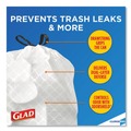 Trash Bags | Glad 78526 13 Gallon 0.72 mil 24 in. x 27.38 in. Tall Kitchen Drawstring Trash Bags - Gray (100/Box) image number 5