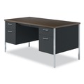  | Alera ALESD6030BM 2-Pedestal 60 in. x 30 in. x 29.5 in. Steel Desk - Mocha/Black image number 1