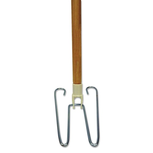 Mops | Boardwalk BWK1492 0.94 in. x 48 in. Wedge Dust Mop Head Frame/Lacquered Wood Handle - Natural image number 0