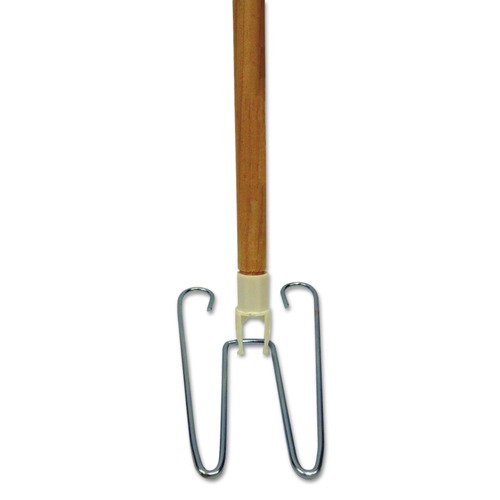 Mops | Boardwalk BWK1492 0.94 in. Diameter x 48 in. Length Wedge Dust Mop Head Frame/Lacquered Wood Handle - Natural image number 0