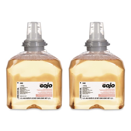 Hand Soaps | GOJO Industries 5362-02 1200 mL Premium Foam Antibacterial Hand Wash - Fresh Fruit Scent (2/Carton) image number 0