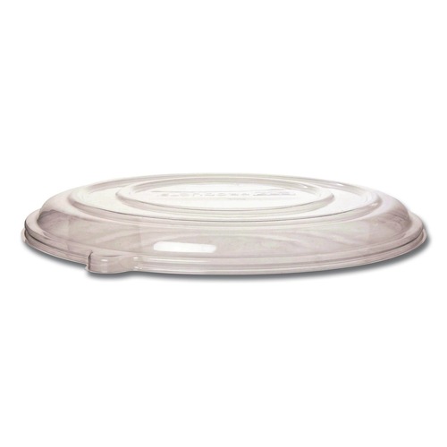 Food Trays, Containers, and Lids | Eco-Products EP-SCPTR16LIDR 16 in. x 16 in. x 0.2 in. 100 Percent Recycled Content Plastic Pizza Tray Lids - Clear (50/Carton) image number 0