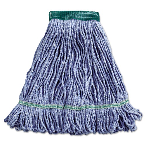 Tradesmen Day Sale | Boardwalk BWK502BLEA 5 in. Headband Super Loop Cotton/Synthetic Fiber Wet Mop Heads - Blue, Medium image number 0