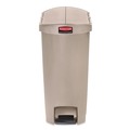 Trash & Waste Bins | Rubbermaid Commercial 1883459 Streamline 13-Gallon Resin End Step Style Step-On Container - Beige image number 1