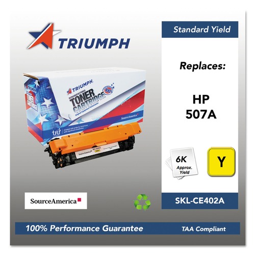 Ink & Toner | Triumph SKL-CE402A Remanufactured CE402A (507A) 6,000 Page-Yield Toner - Yellow image number 0