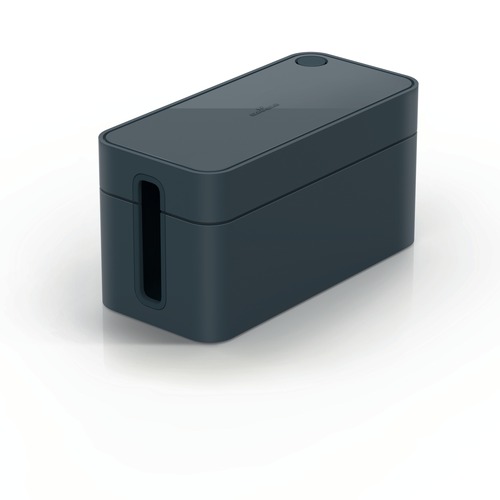 Office Cable Management | Durable 503537 CAVOLINE 9.6 in. x 4.96 in. x 4.56 in. Cable Management Box - Small, Charcoal image number 0