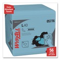 Office Jansan | WypAll 05776 L40 1/4 Fold 12.5 in. x 12 in. Wiper - Blue (56/Box, 12 Boxes/Carton) image number 2