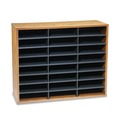 Office Jansan | Fellowes Mfg Co. 25043 24 Sections 29 in. x 11-7/8 in. x 26-7/16 in. Literature Organizer - Letter, Medium Oak image number 0