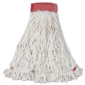 Mops | Rubbermaid Commercial FGA25306WH00 Web Foot Shrinkless Large Cotton/Synthetic Wet Mop Head with 5 in. Headband - White (6/Carton) image number 0