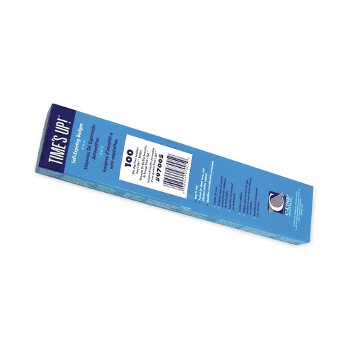 Office Jansan | C-Line 97005 Time’s Up! 3 in. x 2 in. One-Day Visitor Badge - White (100/Box) image number 0