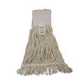 Mops | Boardwalk BWK524C 24 oz. Pro Loop Web/Tailband Premium Saddleback Cotton Mop Head - White (12/Carton) image number 1
