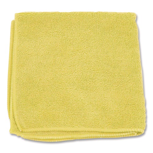 Cleaning Cloths | Boardwalk BWK12YELCLOTH 12 in. x 12 in. Microfiber Cleaning Cloths - Yellow (12/Pack) image number 0