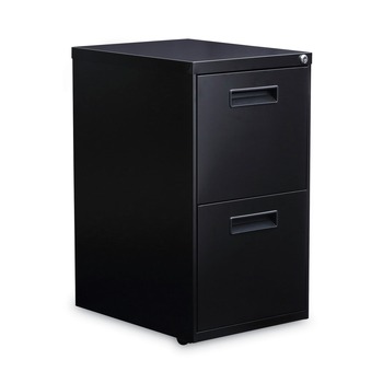 Alera 14.96 in. x 19.29 in. x 27.75 in. 2 Legal/Letter-Size File Drawers Left or Right File Pedestal - Black