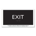 Floor Signs | Headline Sign 69922 4 in. x 8 in. Exit Plastic ADA Sign - Clear/White image number 1