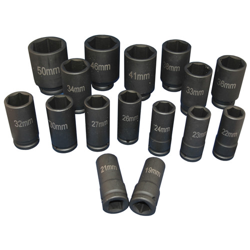  | ATD 6406 16-Piece 3/4 in. Drive 6-Point Metric Deep Impact Socket Set image number 0