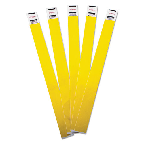 Bulk Savings Pricing 3 | Advantus 75512 9.75 in. x 0.75 in. Sequentially Numbered Crowd Management Wristbands - Yellow (500/Pack) image number 0