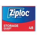 Food Service | Ziploc 351317 1 Quart 1.75 mil. 9.63 in. x 8.5 in. Double Zipper Storage Bags - Clear (9/Carton) image number 6