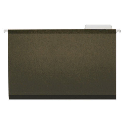  | Universal UNV24213 1/3-Cut Tab, Deluxe Reinforced Recycled Hanging File Folders - Legal Size, Standard Green (25/Box) image number 0