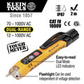 Klein Tools NCVT3P 12-1000V AC Dual Range Non-Contact Voltage Tester with Flashlight image number 1