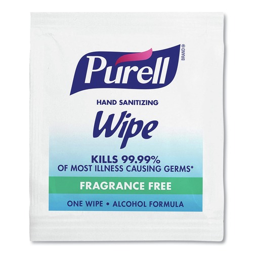 Cleaning & Janitorial Supplies | PURELL 9021-1M 5 in. x 7 in. Individually Wrapped Unscented Premoistened Sanitizing Hand Wipes - White (1000/Carton) image number 0