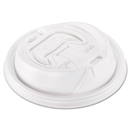 Food Trays, Containers, and Lids | Dart 16RCL Optima Reclosable Lid for 12 - 24 oz. Foam Cups - White (10/Carton) image number 0