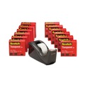 Tapes & Adhesives | Scotch 600K-C60 0.75 in. x 83.33 ft. 1 in. Core Tape Value Pack with Black Dispenser - Transparent (12/Pack) image number 1