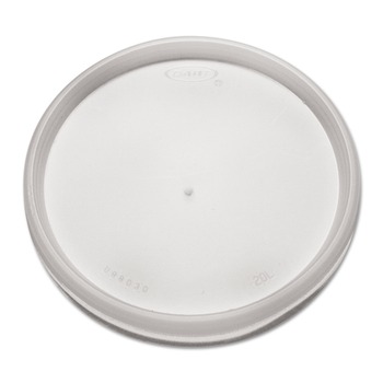 Dart 6 oz. to 32 oz. Vented Flat Plastic Lids for Foam Cups, Bowls and Containers - Translucent (1000/Carton)