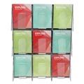  | Deflecto 56801 27.5 in. x 3.38 in. x 35.63 in. Magazine, Stand-Tall 9-Bin Wall-Mount Literature Rack - Clear/Black image number 4