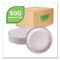 Bowls and Plates | Eco-Products EP-P013NFA Vanguard 9 in. diameter Renewable and Compostable Sugarcane Plates - White (500/Carton) image number 4