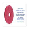 Cleaning Cloths | Boardwalk BWK4012RED 12 in. Diameter Buffing Floor Pads - Red (5/Carton) image number 4