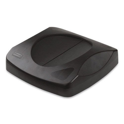 Trash & Waste Bins | Rubbermaid Commercial FG268988BLA Untouchable 16 in. Square Swing Top Lid - Black image number 0