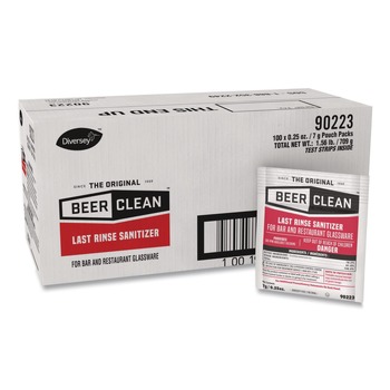 Diversey Care Beer Clean 0.25 oz. Packet Powder Last Rinse Glass Sanitizer (100/Carton)
