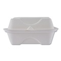 Food Trays, Containers, and Lids | Eco-Products EP-HC6NFA Vanguard 6 in. x 6 in. x 3 in. Renewable and Compostable Sugarcane Clamshells - White (500/Carton) image number 1