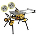 Table Saws | Dewalt DW3106P5DWE7491RS-BNDL 10 in. Jobsite Table Saw with Rolling Stand and 10 in. Construction Miter/Table Saw Blades Combo Pack With Safety Sun Glasses Bundle image number 0