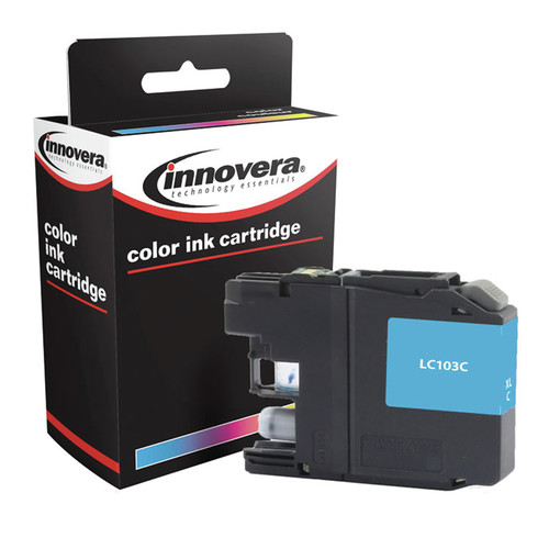 Innovera IVRLC103C 600 Page-Yield, Replacement for Brother LC103C, Remanufactured High-Yield Ink - Cyan image number 0