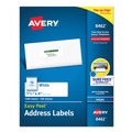 Office Jansan | Avery 08462 1.33 in. x 4 in. Easy Peel Address Labels with Sure Feed Technology for Inkjet Printers - White (14/Sheet, 100 Sheets/Box) image number 0