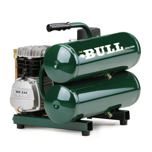 Portable Air Compressors | Rolair FC2002 115V 2 HP 4.3 Gallon Oil-Lubricated "The Bull" Stack Tank Compressor - 4.1 CFM @ 90 PSI image number 0
