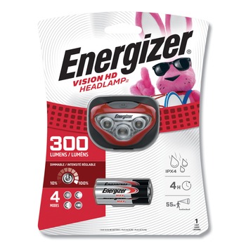 Energizer LED Headlight with 3 AAA Batteries Included - Red